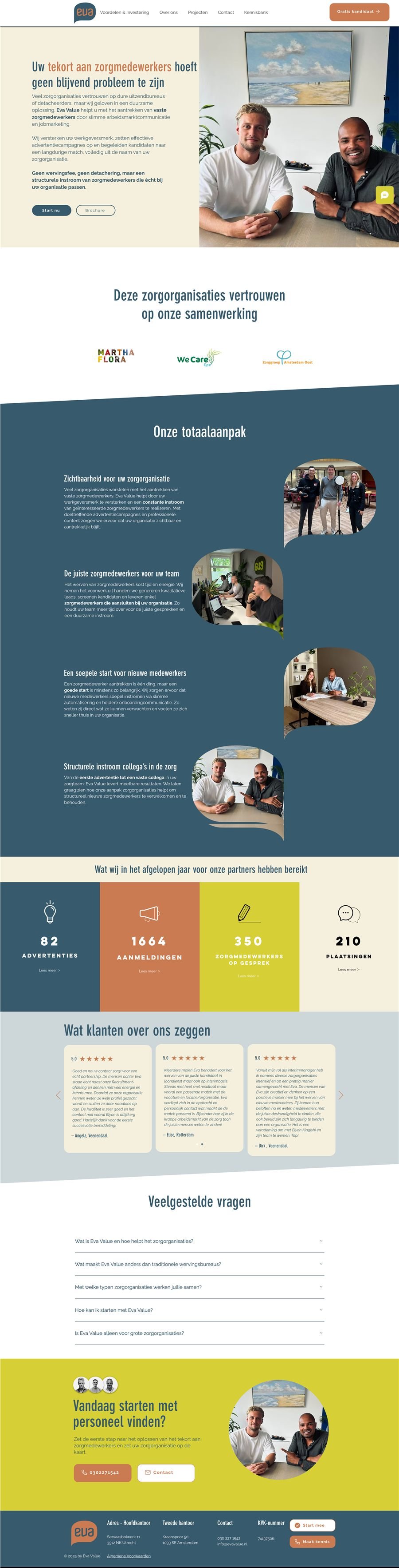 Full homepage design for Eva Value